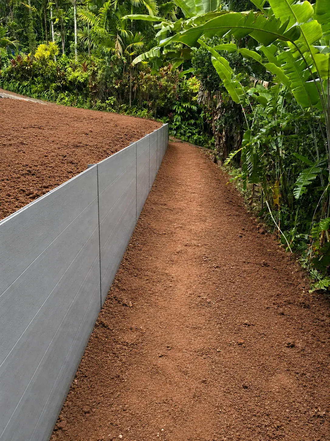 Second view of the completed Super Sleeper retaining wall and reclaimed land in Cairns